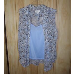 Liz Claiborne Floral 2-piece Sleeveless Blouse Set PXL
